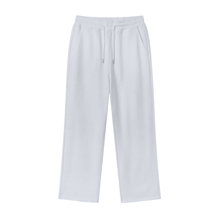 COTTON FLEECE STRAIGHT WIDE LEG JOGGER