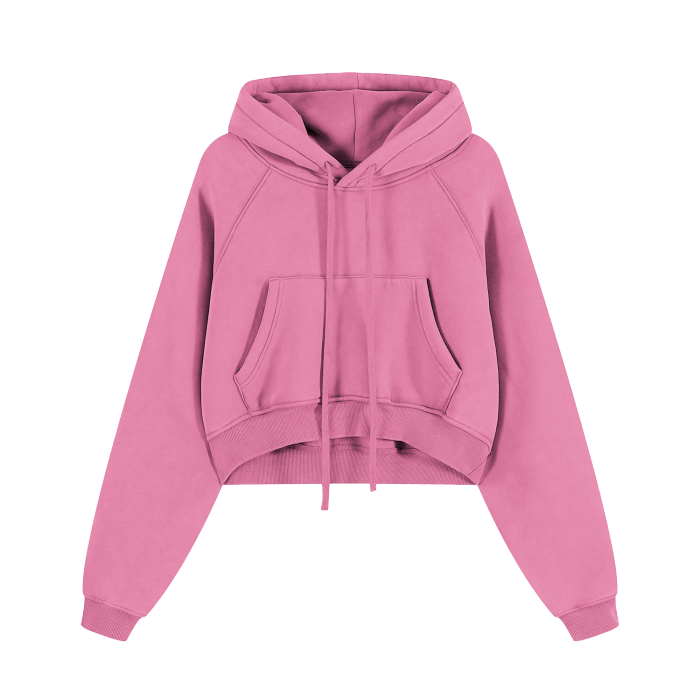 WOMENS CROPPED ZIP-THROUGH HOODIE