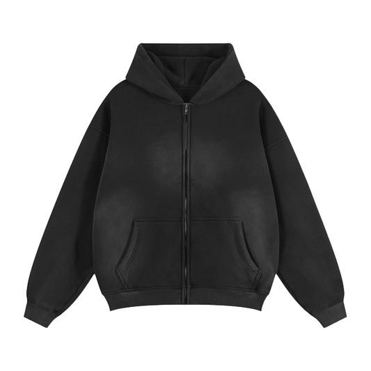 ZIP-THROUGH BOXY HOODIE