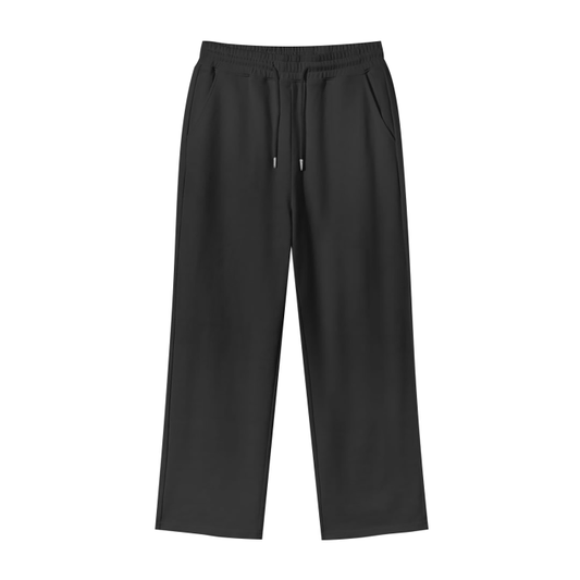 COTTON FLEECE STRAIGHT WIDE LEG JOGGER