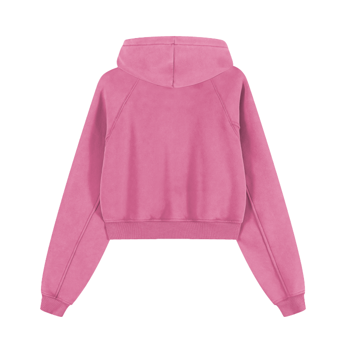 WOMENS CROPPED ZIP-THROUGH HOODIE