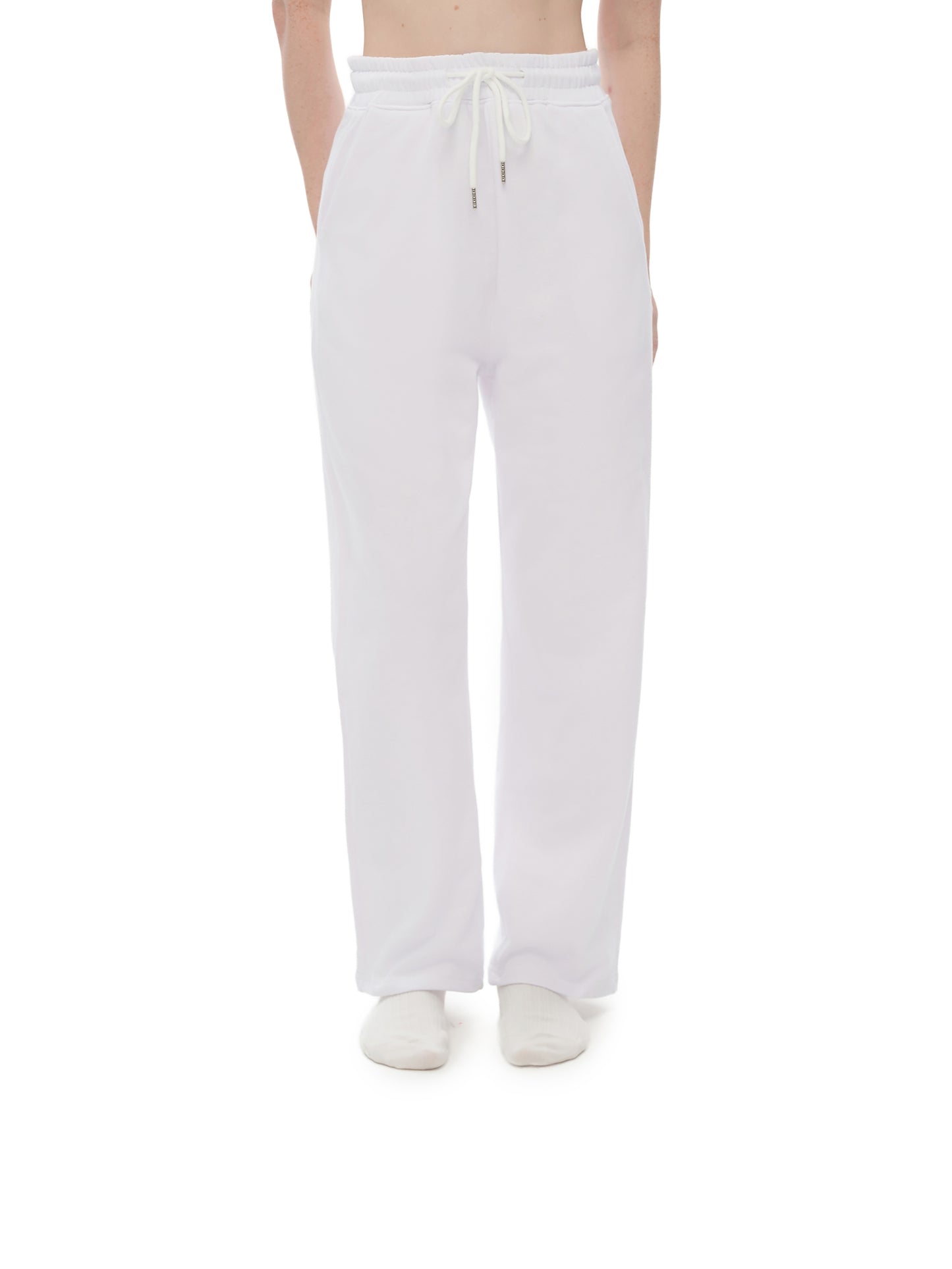 COTTON FLEECE STRAIGHT WIDE LEG JOGGER