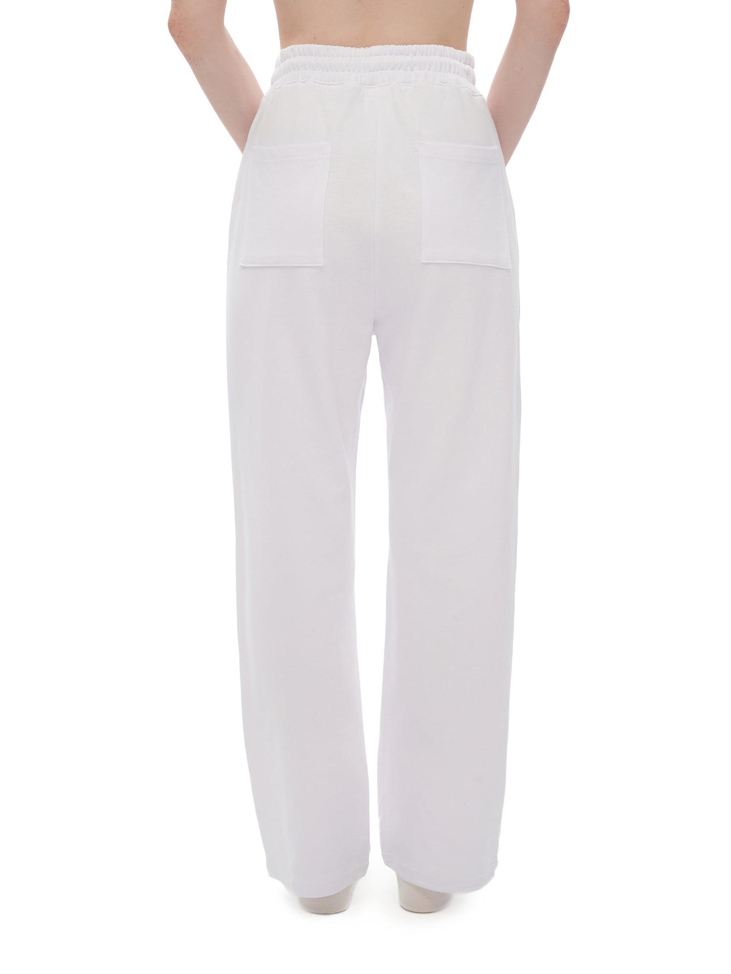 COTTON FLEECE STRAIGHT WIDE LEG JOGGER