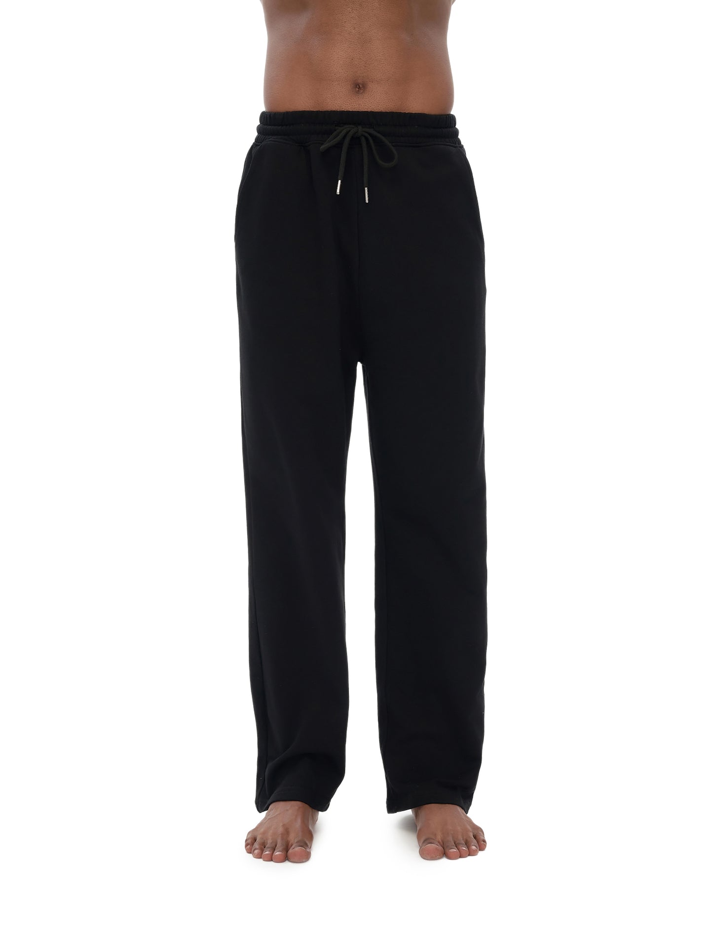 COTTON FLEECE STRAIGHT WIDE LEG JOGGER