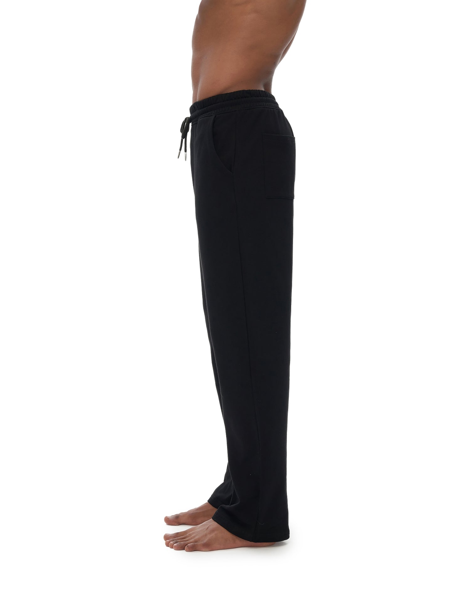 COTTON FLEECE STRAIGHT WIDE LEG JOGGER