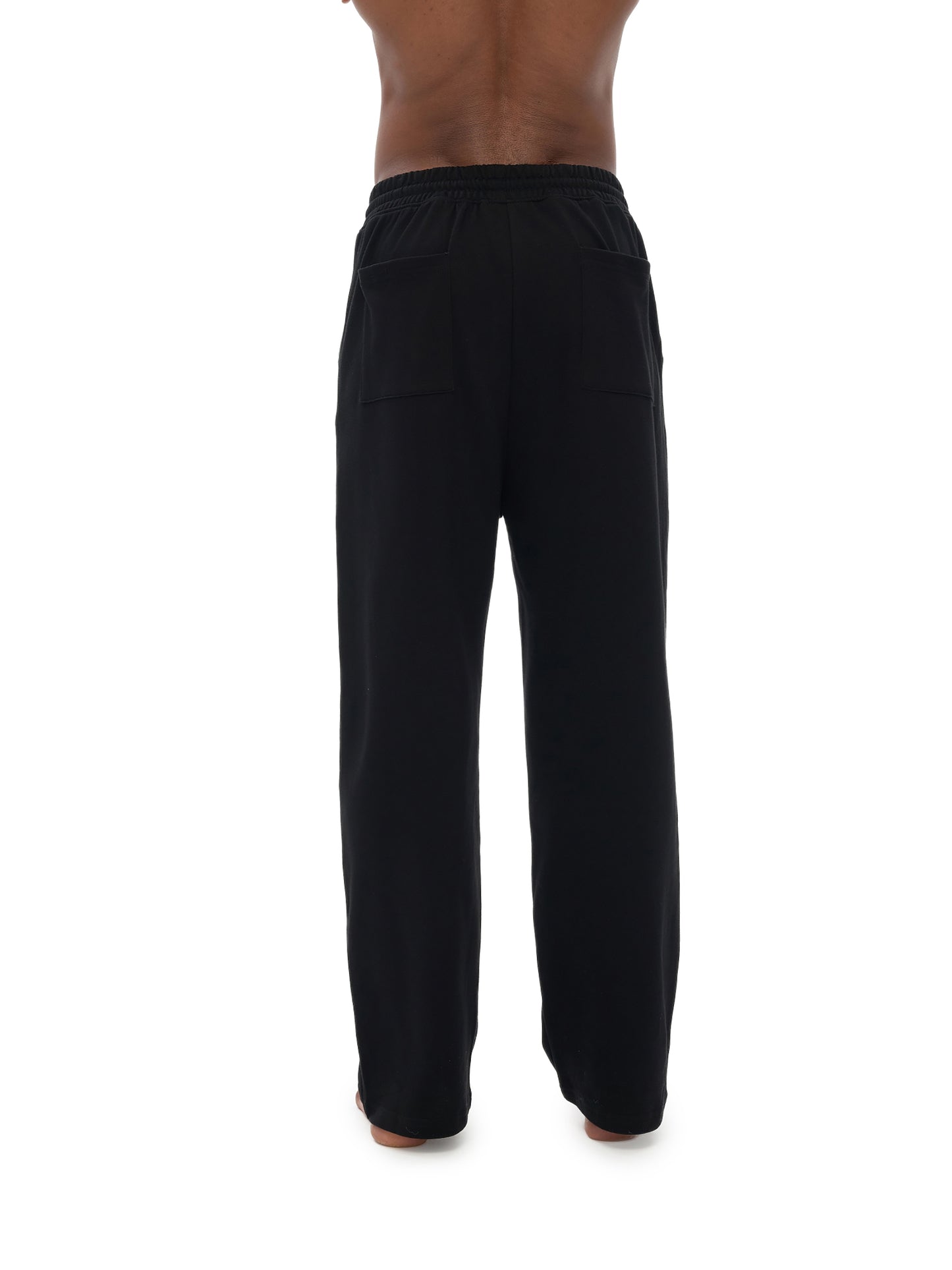 COTTON FLEECE STRAIGHT WIDE LEG JOGGER