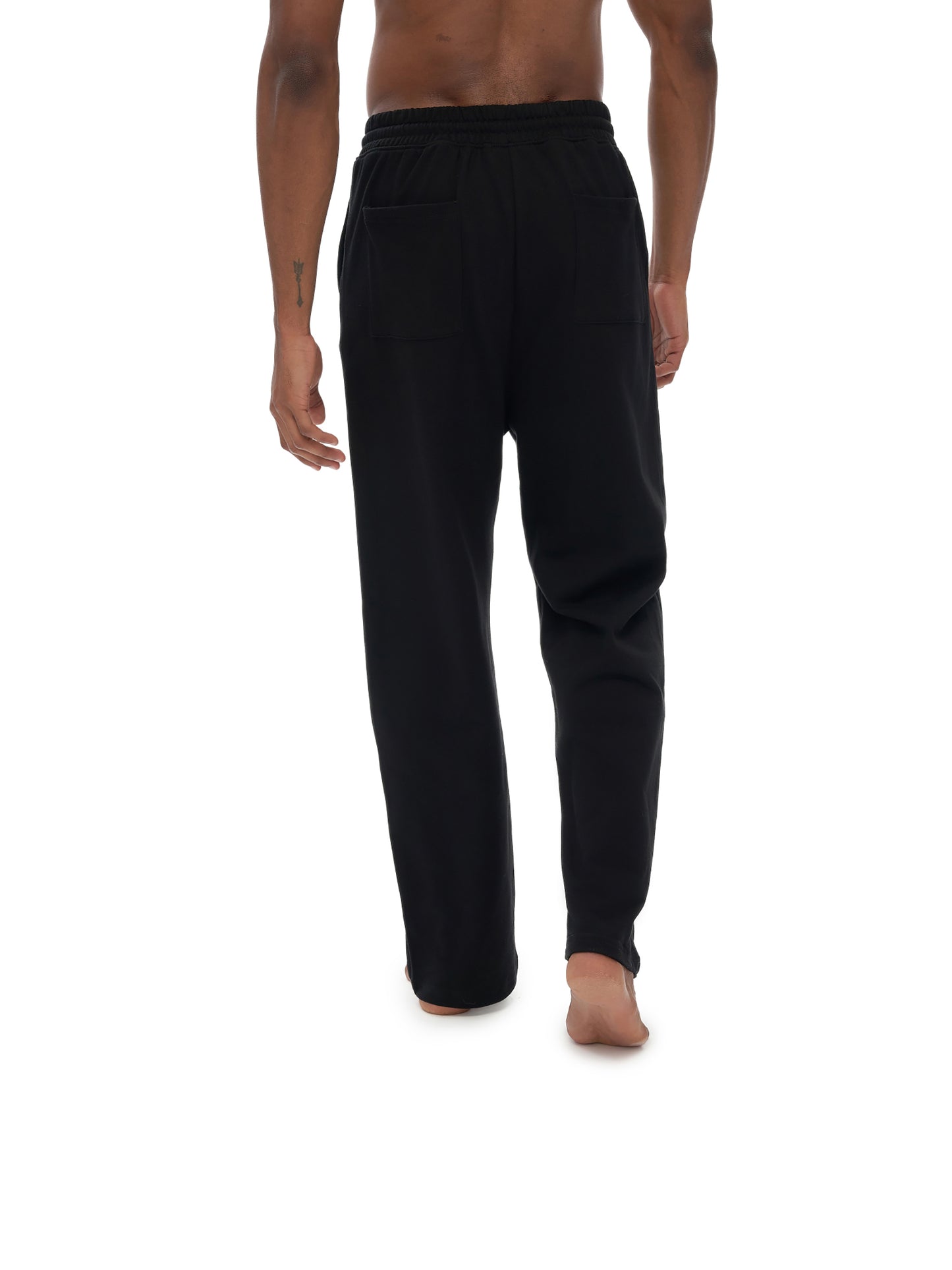 COTTON FLEECE STRAIGHT WIDE LEG JOGGER