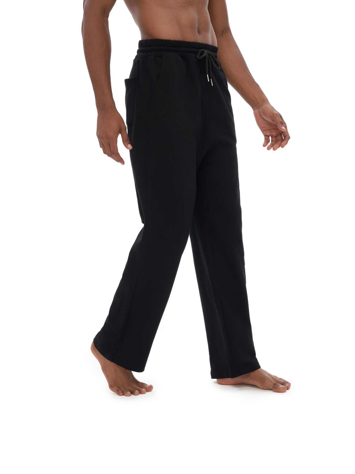 COTTON FLEECE STRAIGHT WIDE LEG JOGGER