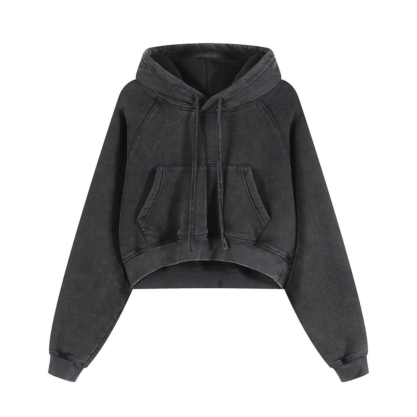 WOMENS CROPPED ZIP-THROUGH HOODIE