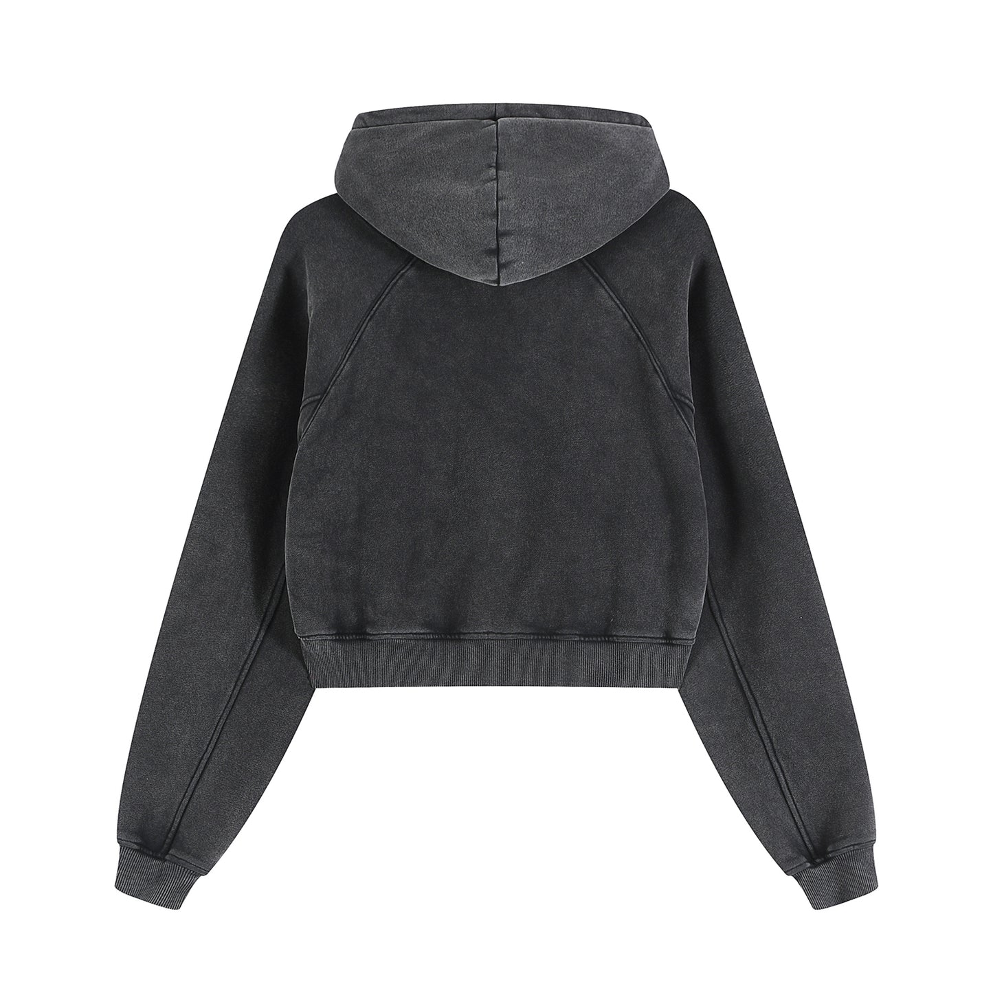 WOMENS CROPPED ZIP-THROUGH HOODIE